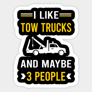 3 People Tow Truck Trucks Sticker